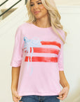 Pink Bow Flag Tee