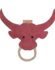 ExionPro Natural Leather Bull Dog Toy with Non Toxic Fiber Stuffing- Pink Color