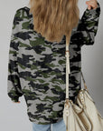Camo Reverse Seam Drop Shoulder Sweatshirt