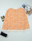 Leopard Drop Shoulder Chunky Cardigan Sweater