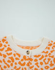 Leopard Drop Shoulder Chunky Cardigan Sweater