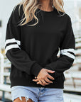 Varsity Stripe Drop Shoulder Oversized Sweatshirt
