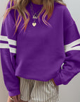 Varsity Stripe Drop Shoulder Oversized Sweatshirt