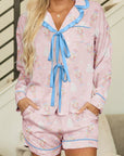 Ariel Shorts Pajama Set Long Sleeve Top
