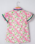 Elyse Ruffled Short Sleeve Blouse