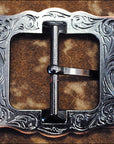 Western Screw Back Concho Copper Finished Belt Buckle With Rope Edge