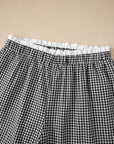 Plus Size Gingham Plaid Ruffle Contrast Trim Shorts