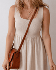 Della Pleated Sleeveless Long Dress