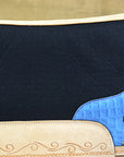 Western Wool Felt Horse Saddle Pad With Alligator Print Leather