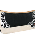 Hilason Western Wool Felt Horse Saddle Pad Zebra Print Leather