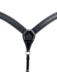 HILASON Western Horse Headstall Breast Collar Set Tack Genuine American Leather Barb Wire Black