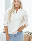 Raina Textured Collared Pullover