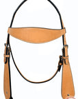 HILASON Western Horse Headstall Breast Collar Set Tack Genuine American Leather Plain Tan