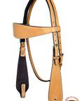 HILASON Western Horse Headstall Breast Collar Set Tack Genuine American Leather Plain Tan