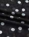 Polka Dot Mesh Mock Neck Long Sleeve Top