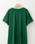 Plus Size Solid Rolled Short Sleeve T-Shirt