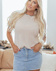 Harper Corded Knit T Shirt