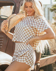Etta Checkerboard Top and High Waist Skorts Outfit