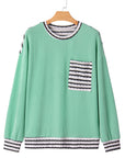 Claire Contrast Striped Patchwork Long Sleeve Top