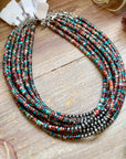 14” Pink sea sediment Choker – Sterling Silver Pearls