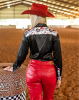 Purple Metallic Satin Performance Rodeo Shirt Lightweight Poly Spandex Comfort Unisex