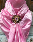 35X35" Solid Pink Wild Rag / Scarf WRS27 - Crystal Concho Wild Rag Slides - Assorted