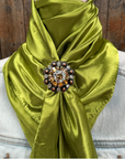 35X35" Solid Light Green Wild Rag / Scarf WRS22 - Crystal Concho Wild Rag Slides - Assorted