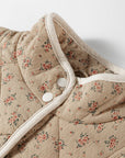 Floral Quilted Button Front Vest
