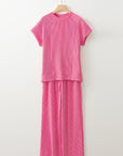 Leilany Corded Knit Short Sleeve Set