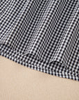 Plus Size Gingham Bow Ruffle Sleeve Top