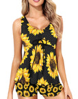 Baha Ranch Sunflowers Tankini & Boy Shorts Swim Set