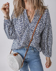 Amelie Notched Puff Sleeve Blouse