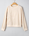 Flower Patchwork Raw Edge Drop Shoulder Top