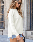Milatrix Shoulder Pullover Solid Sweater