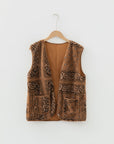Western Paisley Sherpa Pocketed Vest