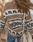 Adelynn Geometric Pattern Front Sweater