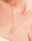 Romy Rhinestone Bowknot Pendant Necklace