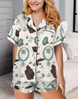 Baha Ranch Brands and Turquoise Western Satin Pajamas Short Pajama Set