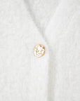 Solid Fuzzy Button-Front Cardigan