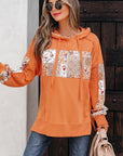 Myrassa Side Slit Drawstring Hoodie