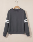 Varsity Stripe Drop Shoulder Oversized Sweatshirt