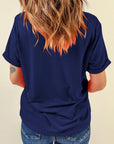 Solid Short Sleeve Crew Neck Tee