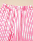Stripe Bow Tie Top and Pants Pajama Set