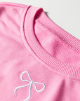 Bow Embroidered Pullover and Shorts Set