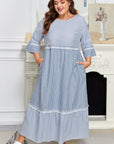 Amy Patchwork Shift Long PLUS Dress