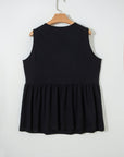 Plus Size Solid Bow-Tie Peplum Tank Top