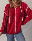 Olivia Knit Drawstring Hooded Sweater