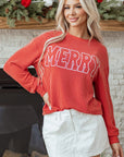Aliella Letter Graphic Loose Long Sleeve Top