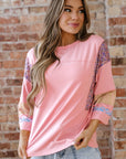 Selene Color Block Patchwork Long Sleeve Top