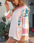 Abigail Block Patchwork Oversized Top